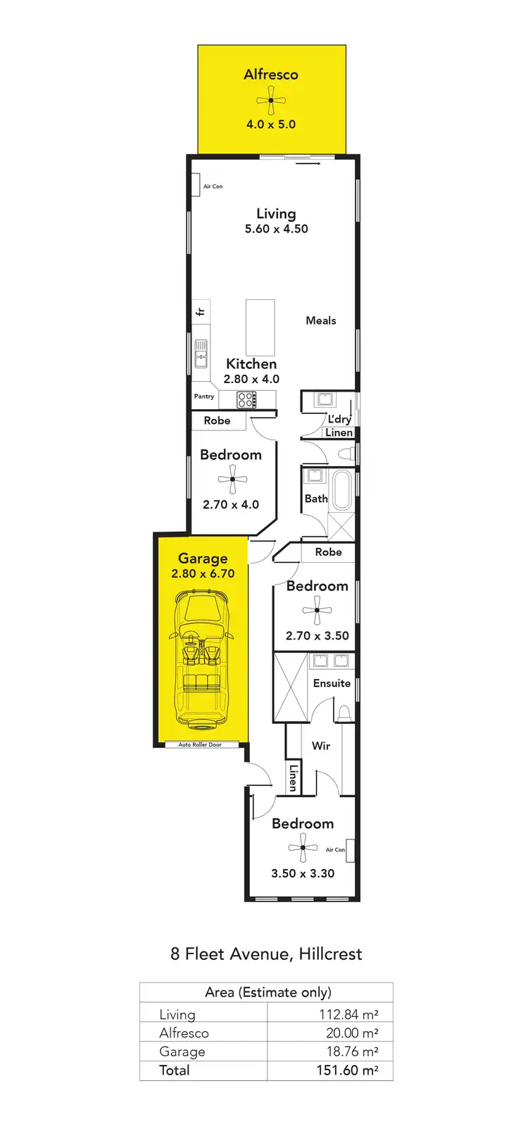 Floorplan of Homely house listing, 8 Fleet Avenue, Hillcrest SA 5086