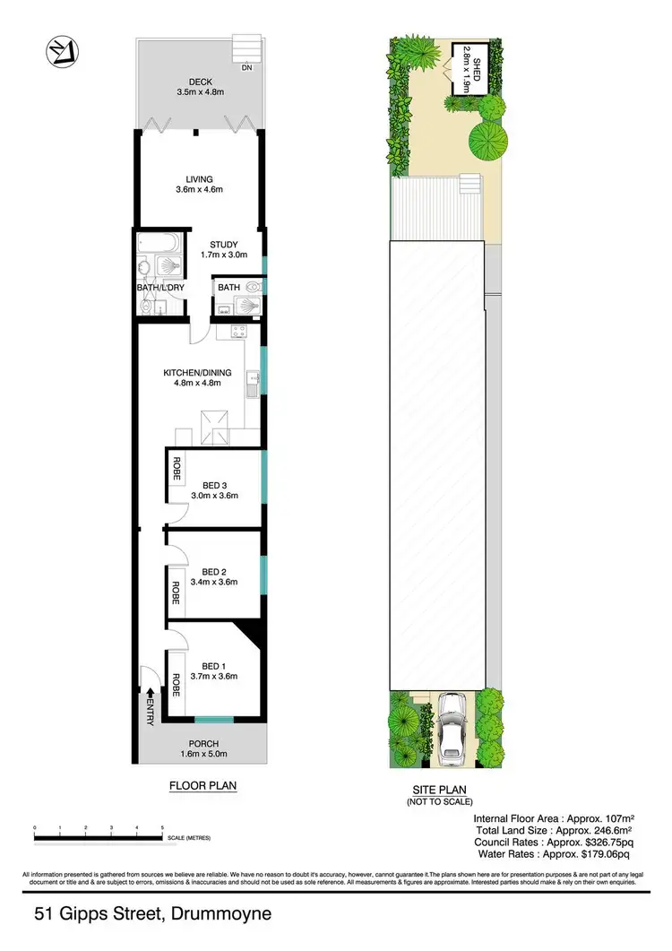 Floorplan of Homely semi-detached listing, 51 Gipps Street, Drummoyne NSW 2047