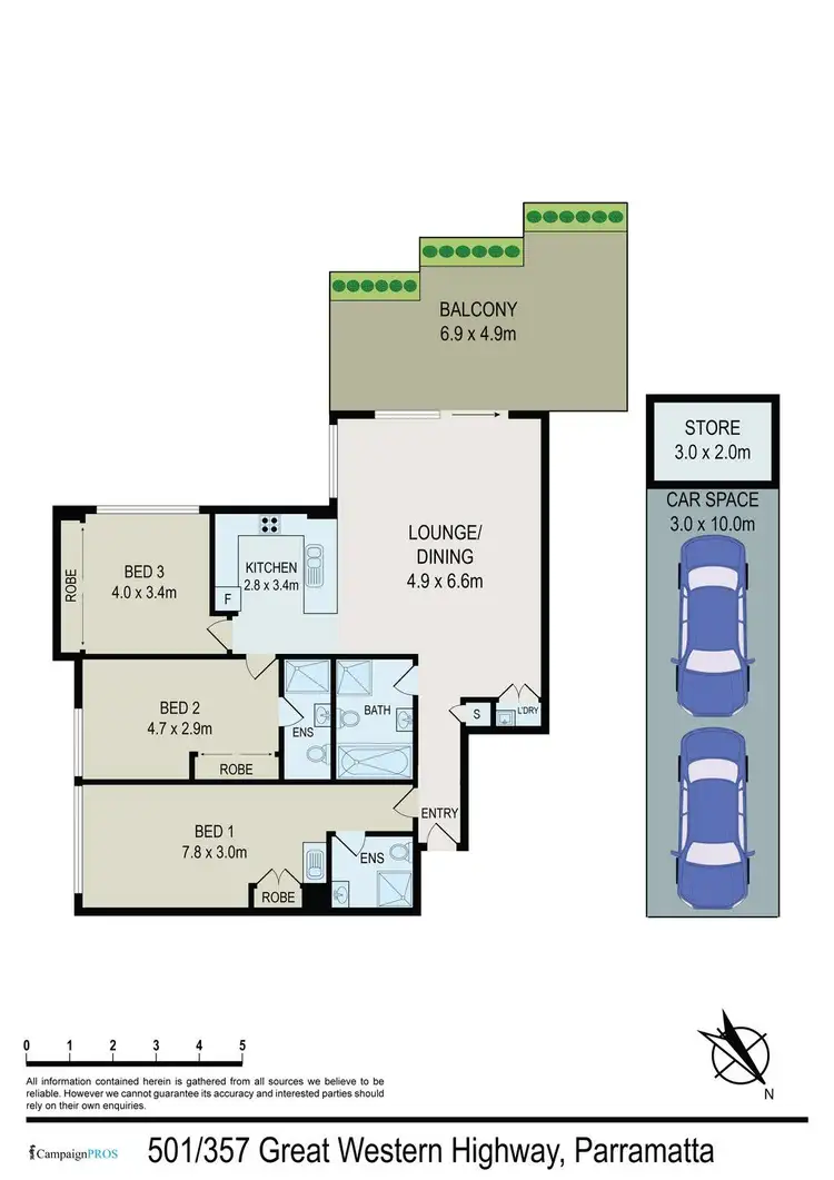 Floorplan of Homely unit listing, 501/357 Great Western Highway, South Wentworthville NSW 2145