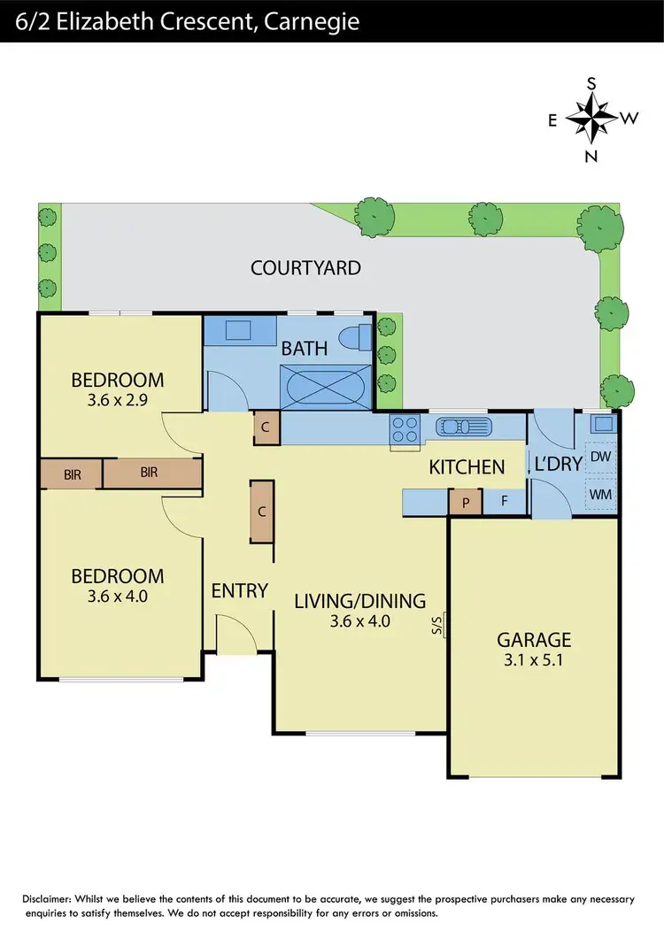 Floorplan of Homely unit listing, 6/2 Elizabeth Crescent, Carnegie VIC 3163