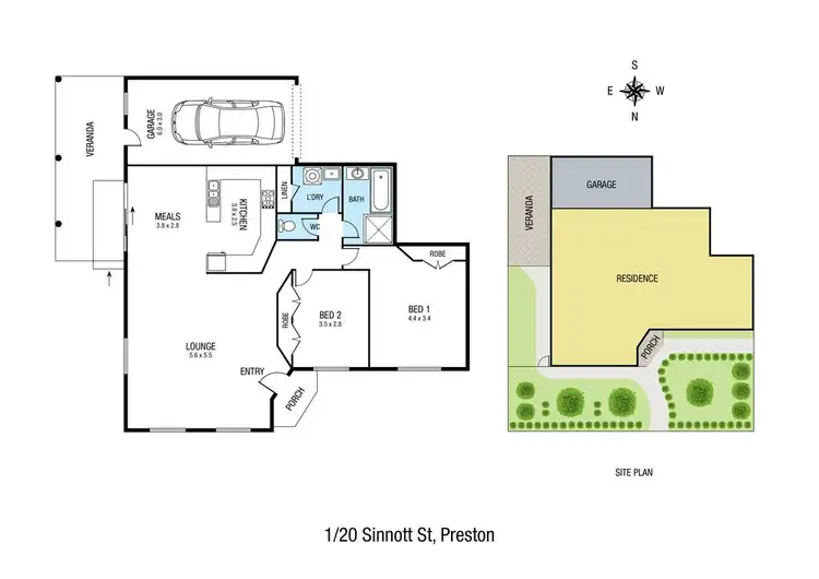 Floorplan of Homely unit listing, 1/20 Sinnott Street, Preston VIC 3072