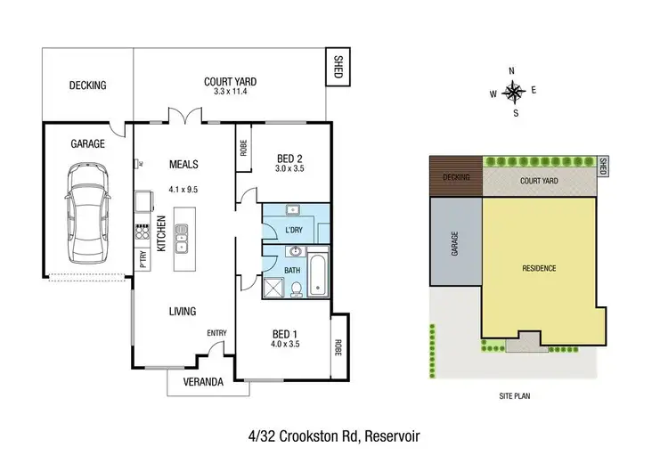 Floorplan of Homely unit listing, 4/32 Crookston Road, Reservoir VIC 3073