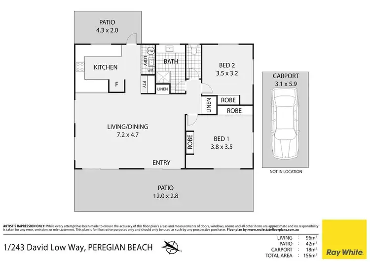 Floorplan of Homely unit listing, 1/243 David Low Way, Peregian Beach QLD 4573