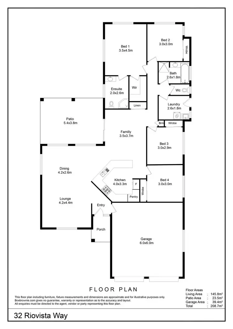Floorplan of Homely house listing, 32 Riovista Way, Kirwan QLD 4817