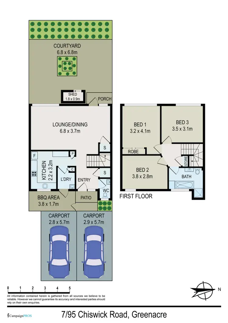 Floorplan of Homely townhouse listing, 7/95 Chiswick Road, Greenacre NSW 2190