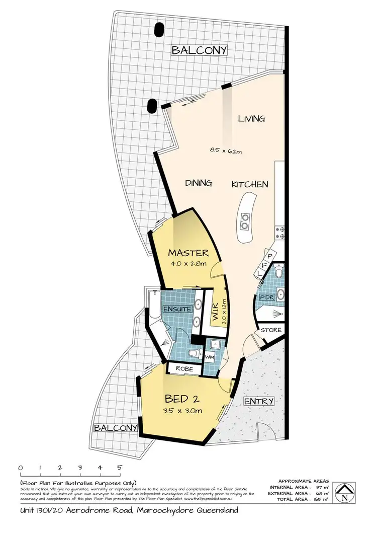 Floorplan of Homely apartment listing, 1301/14-20 Aerodrome Road, Maroochydore QLD 4558