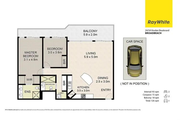 Floorplan of Homely unit listing, 24/54 Hooker Boulevard, Mermaid Waters QLD 4218
