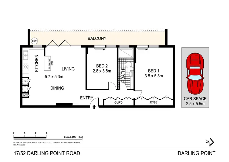 Floorplan of Homely apartment listing, 17/52 Darling Point Road, Darling Point NSW 2027