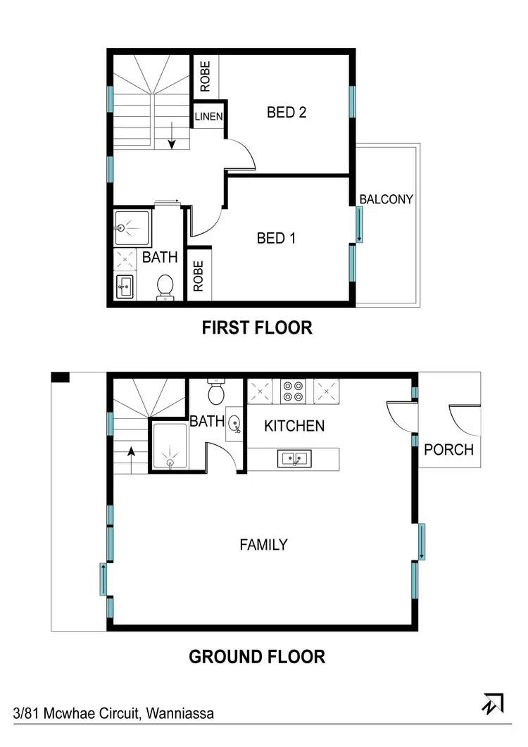 Floorplan of Homely townhouse listing, 3/81 McWhae Circuit, Wanniassa ACT 2903