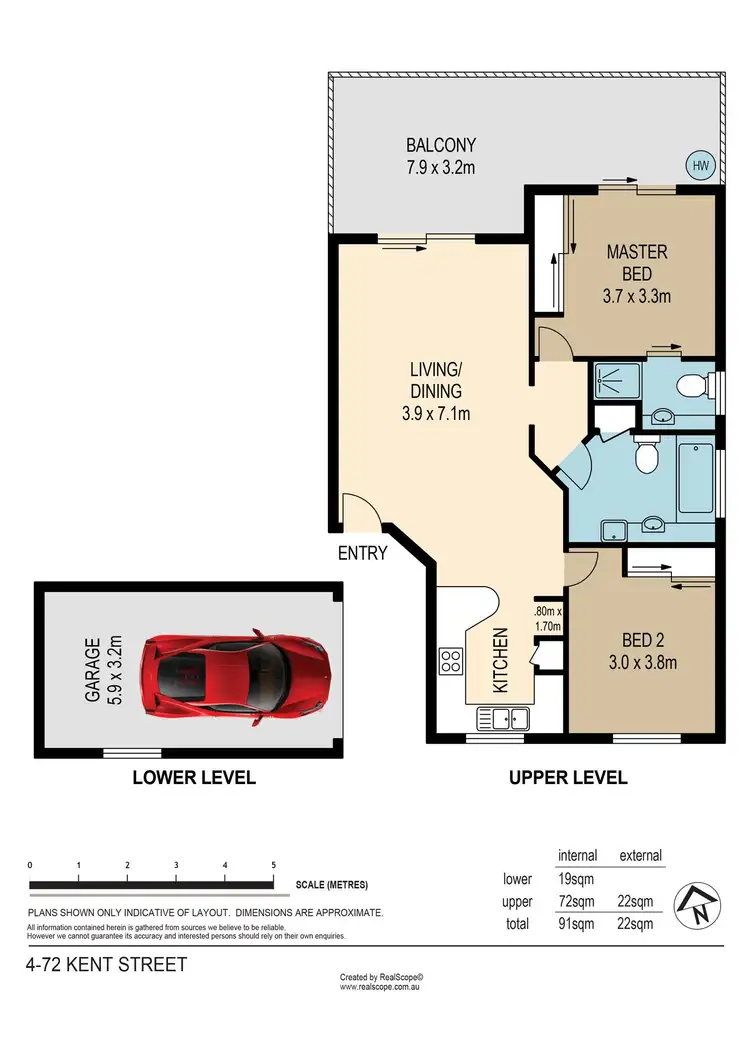 Floorplan of Homely unit listing, 4/72 Kent Street, Hamilton QLD 4007