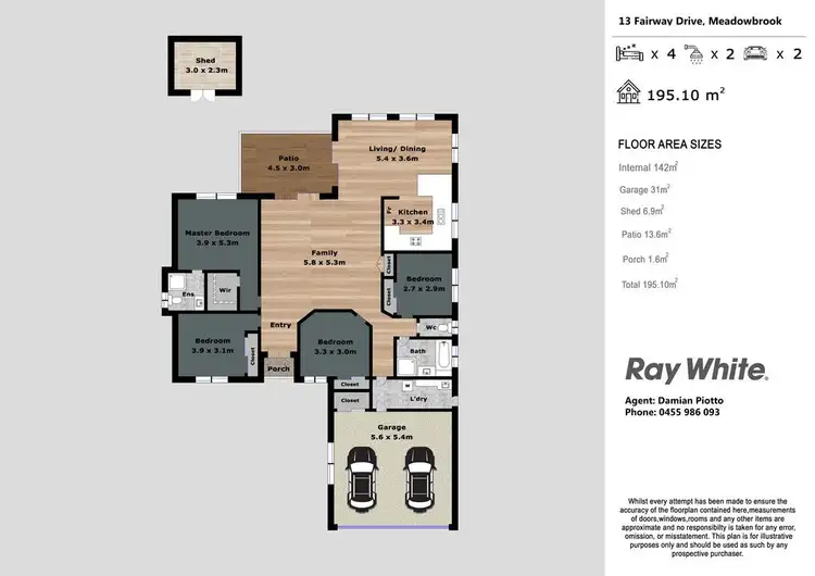 Floorplan of Homely house listing, 13 Fairway Drive, Meadowbrook QLD 4131