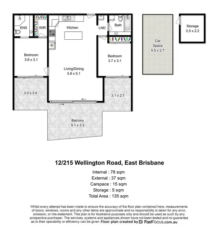 Floorplan of Homely apartment listing, 12/215 Wellington Road, East Brisbane QLD 4169