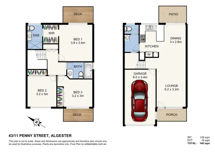 Floorplan of Homely townhouse listing, 43/11 Penny Street, Algester QLD 4115