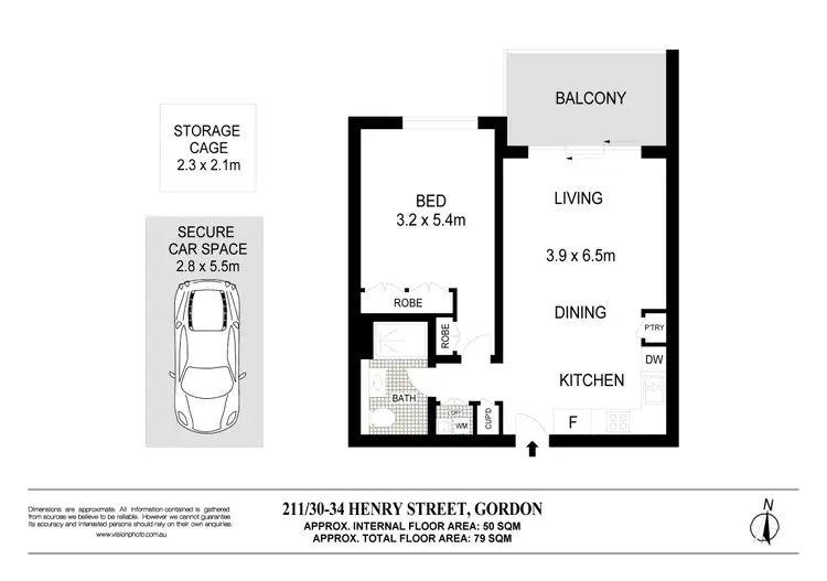 Floorplan of Homely apartment listing, 211/30-34 Henry Street, Gordon NSW 2072