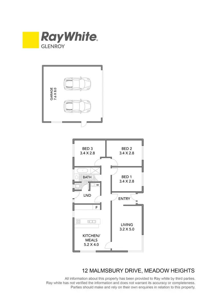 Floorplan of Homely house listing, 12 Malmsbury Drive, Meadow Heights VIC 3048