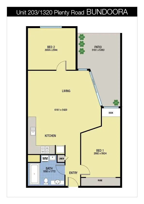 Floorplan of Homely apartment listing, 203/1320 Plenty Road, Bundoora VIC 3083