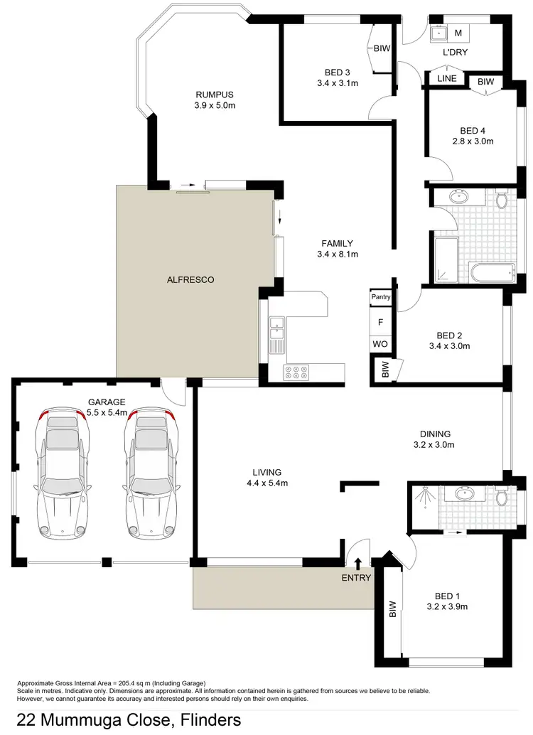 Floorplan of Homely house listing, 22 Mummuga Close, Flinders NSW 2529