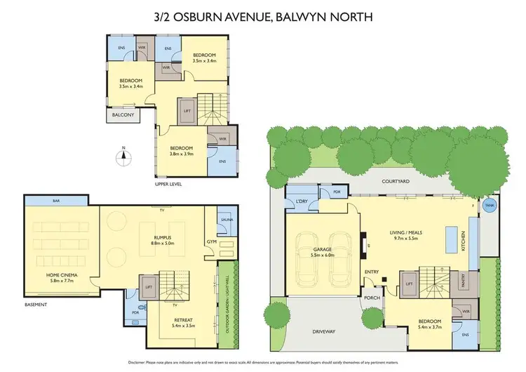 Floorplan of Homely townhouse listing, 3/2 Osburn Avenue, Balwyn North VIC 3104