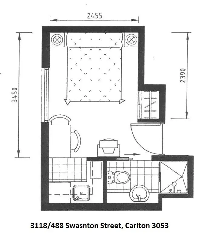 Floorplan of Homely apartment listing, 3118/488 Swanston, Carlton VIC 3053
