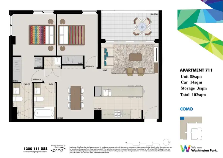 Floorplan of Homely apartment listing, 711/7 Washington Avenue, Riverwood NSW 2210