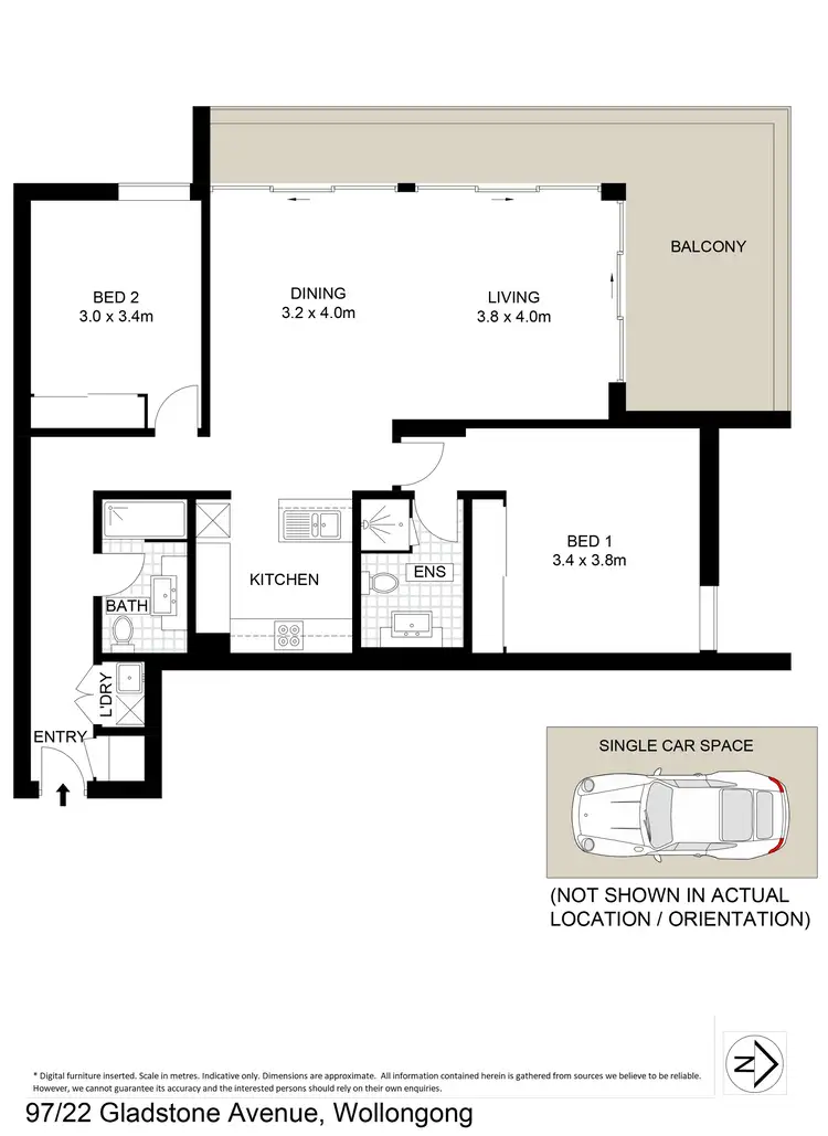 Floorplan of Homely unit listing, 97/22 Gladstone Avenue, Wollongong NSW 2500