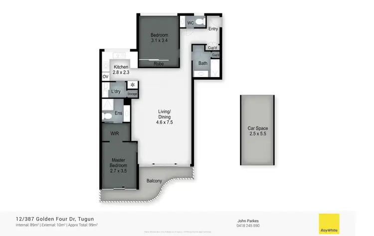 Floorplan of Homely unit listing, 12/387 Golden Four Drive, Tugun QLD 4224