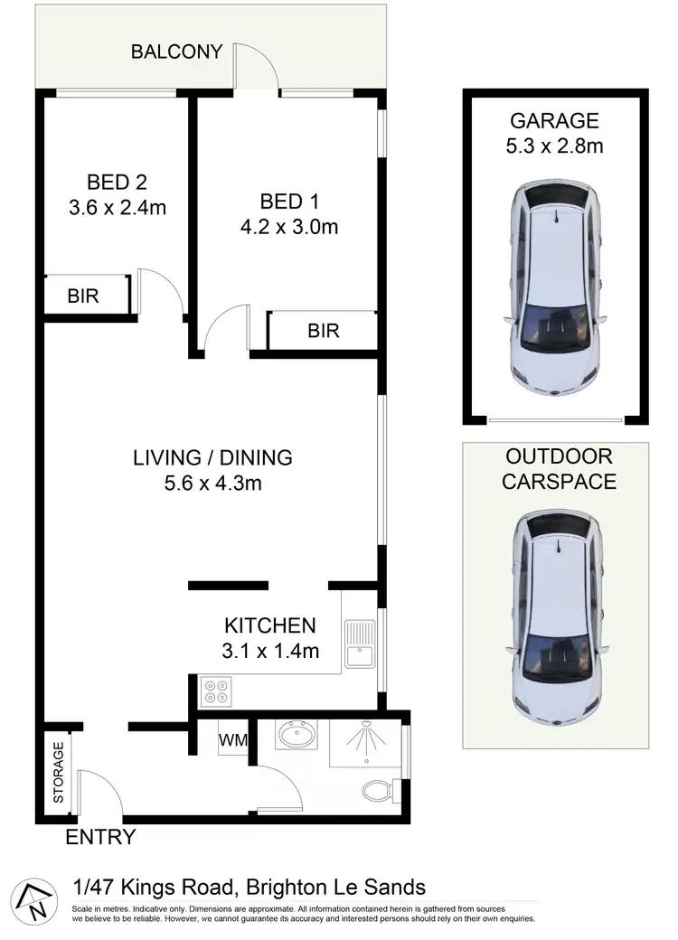 Floorplan of Homely apartment listing, 1/47 Kings Road, Brighton-le-sands NSW 2216
