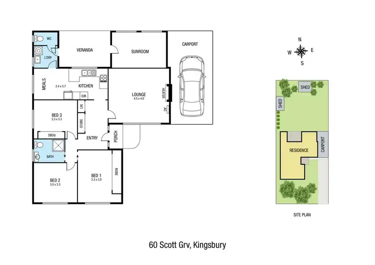 Floorplan of Homely house listing, 60 Scott Grove, Kingsbury VIC 3083