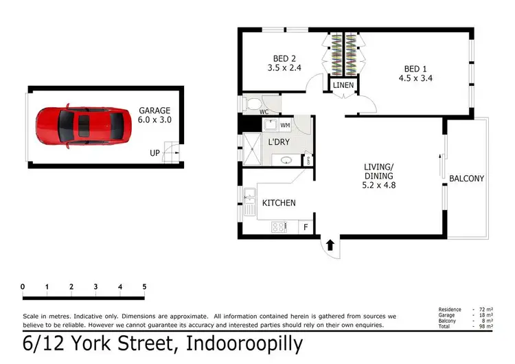 Floorplan of Homely unit listing, 6/12 York Street, Indooroopilly QLD 4068