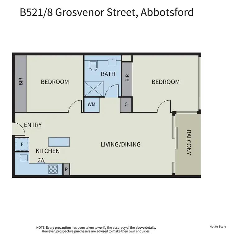 Floorplan of Homely apartment listing, B521/8 Grosvenor Street, Abbotsford VIC 3067