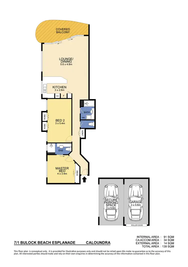 Floorplan of Homely unit listing, Unit 7/1 Bulcock Beach Esplanade, Caloundra QLD 4551