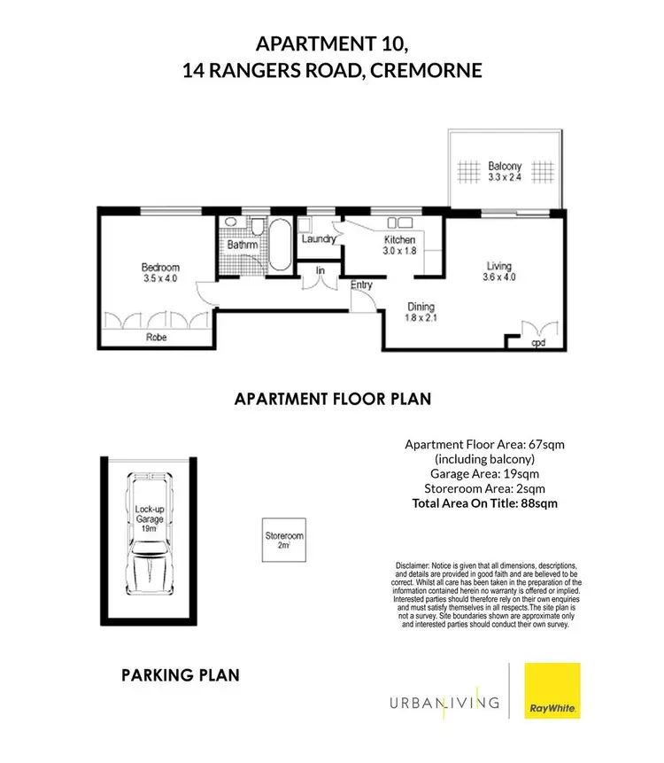 Floorplan of Homely apartment listing, 10/14 Rangers Road, Cremorne NSW 2090