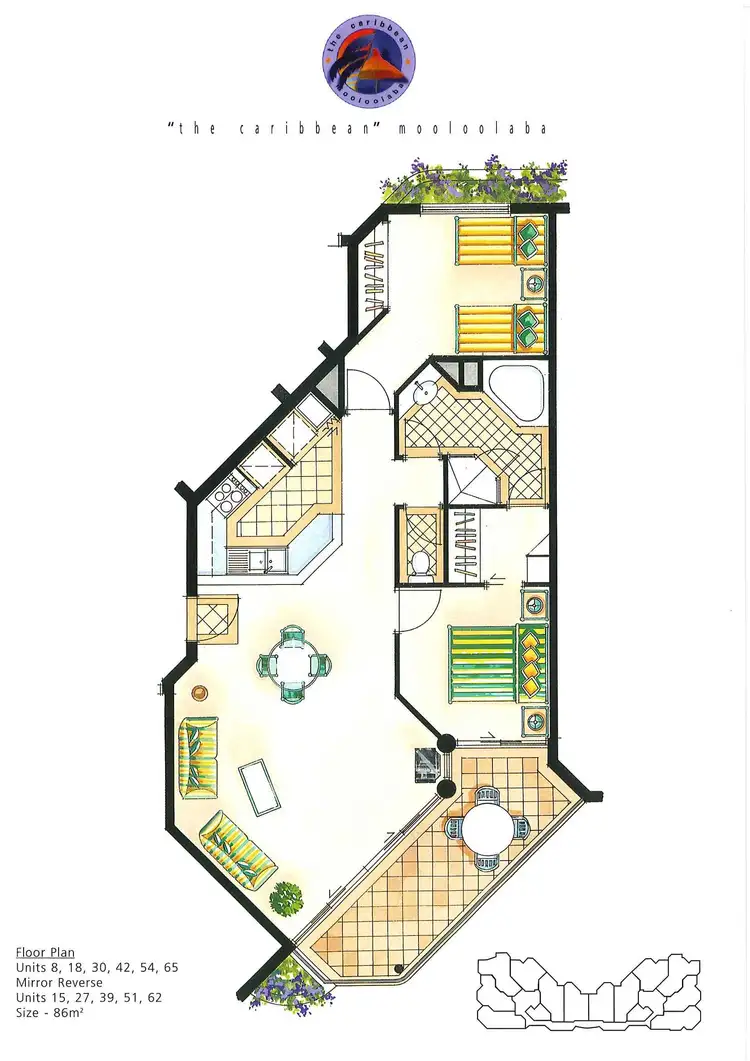 Floorplan of Homely unit listing, 15/17-19 Brisbane Road, Mooloolaba QLD 4557