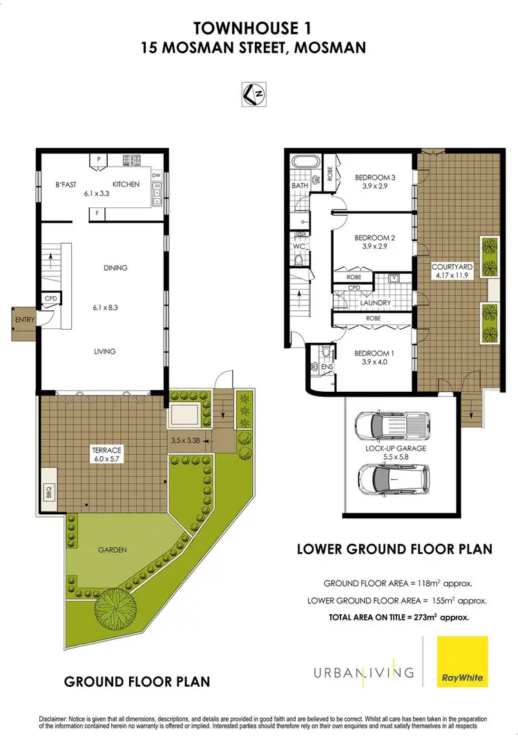Floorplan of Homely townhouse listing, 1/15 Mosman Street, Mosman NSW 2088