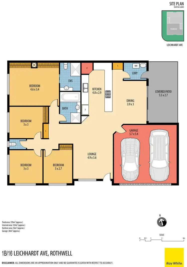 Floorplan of Homely semi-detached listing, 1B/16 Leichhardt Avenue, Rothwell QLD 4022