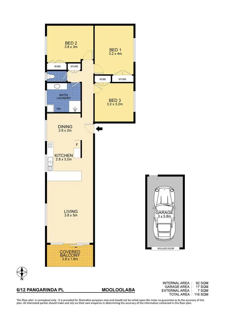 Floorplan of Homely unit listing, 6/12 Pangarinda Place, Mooloolaba QLD 4557