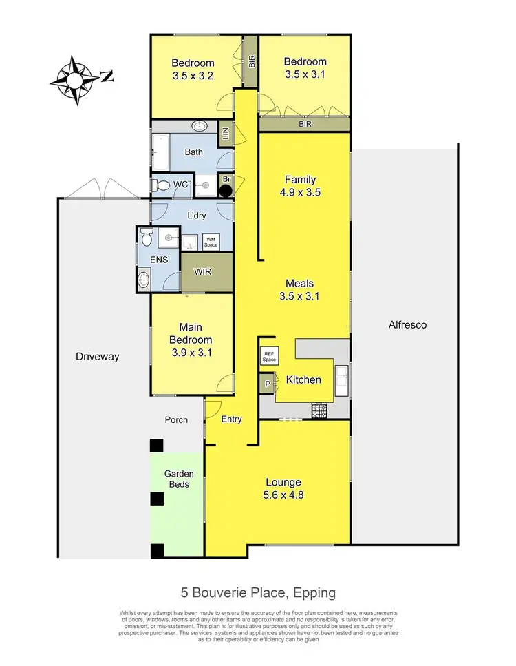 Floorplan of Homely house listing, 5 Bouverie Place, Epping VIC 3076