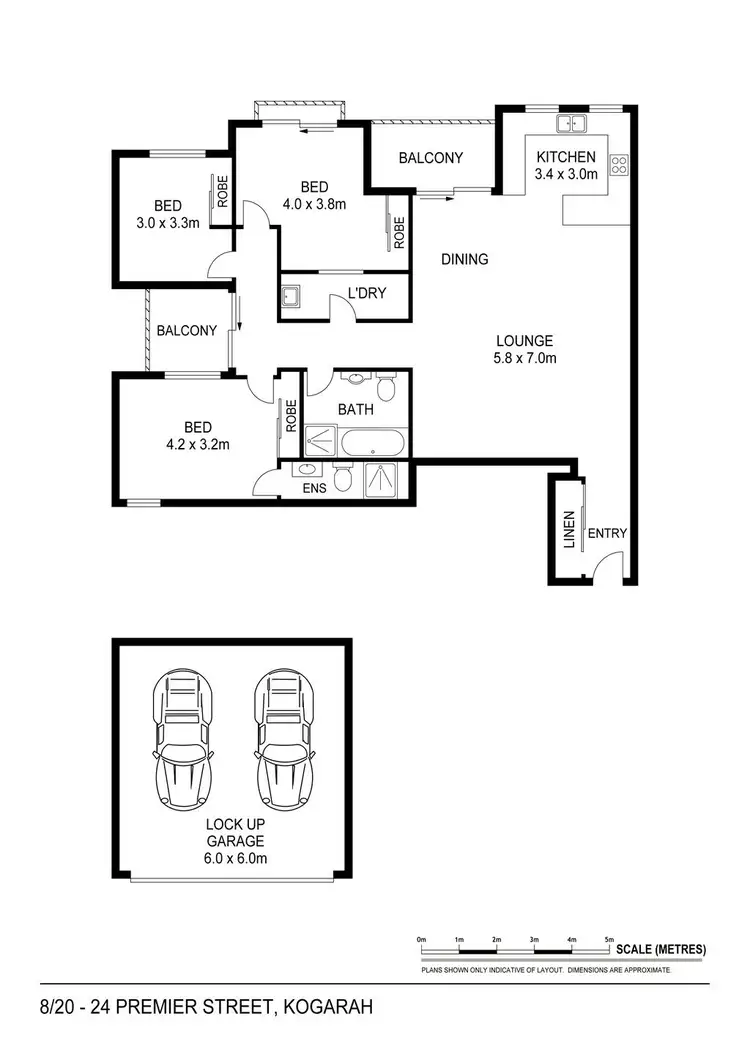 Floorplan of Homely unit listing, 8/20-24 Premier Street, Kogarah NSW 2217
