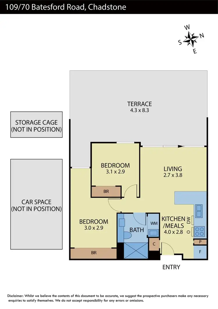 Floorplan of Homely apartment listing, 109/70 Batesford Road, Chadstone VIC 3148