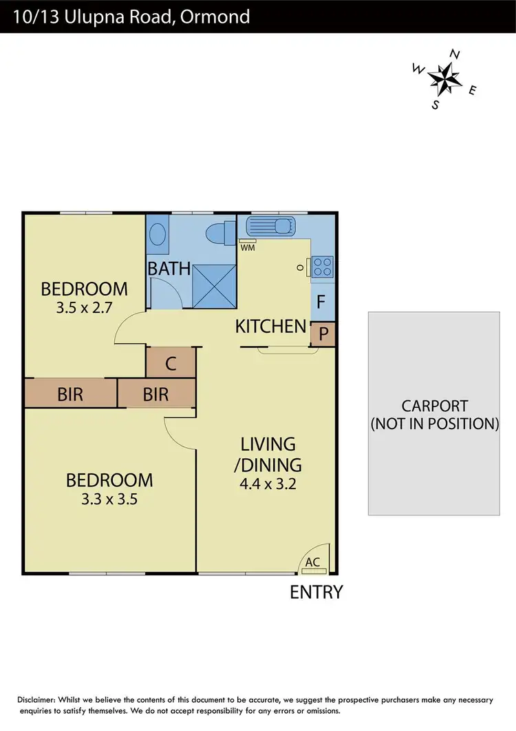 Floorplan of Homely apartment listing, 10/13 Ulupna Road, Ormond VIC 3204