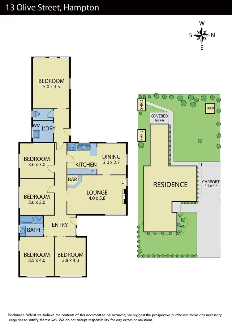 Floorplan of Homely house listing, 13 Olive Street, Hampton VIC 3188