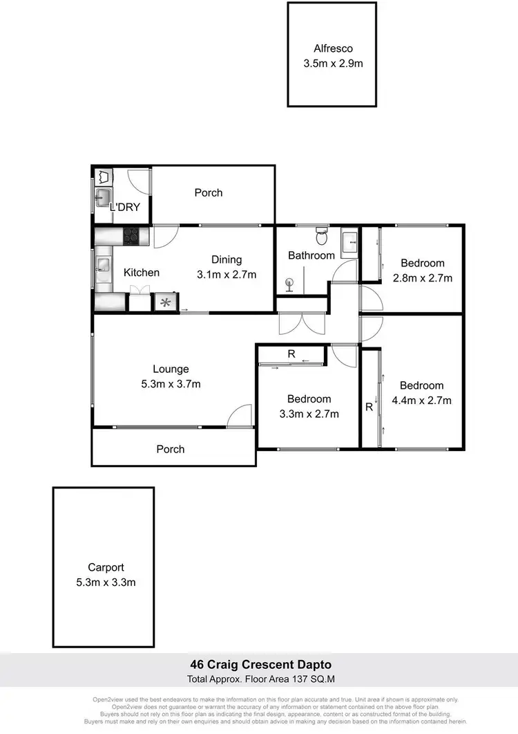 Floorplan of Homely house listing, 46 Craig Crescent, Dapto NSW 2530