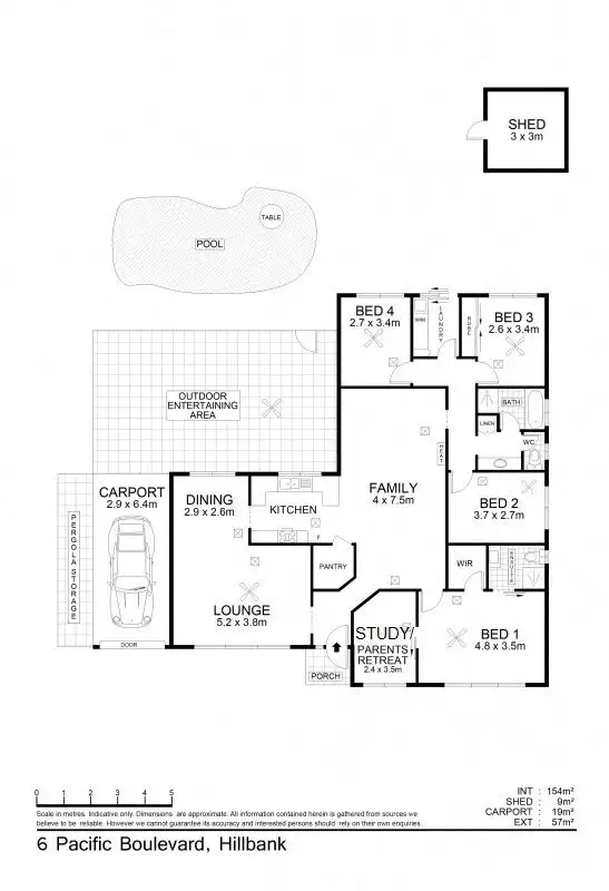 Floorplan of Homely house listing, 6 Pacific Boulevard, Hillbank SA 5112