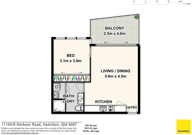 Floorplan of Homely unit listing, 11104/8 Harbour Road, Hamilton QLD 4007