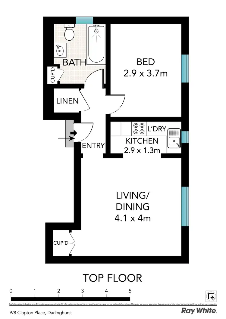 Floorplan of Homely apartment listing, 9/8 Clapton Place, Darlinghurst NSW 2010