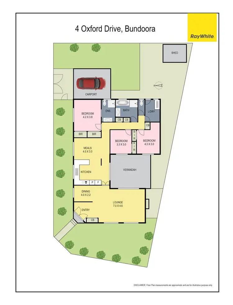 Floorplan of Homely house listing, 4 Oxford Drive, Bundoora VIC 3083