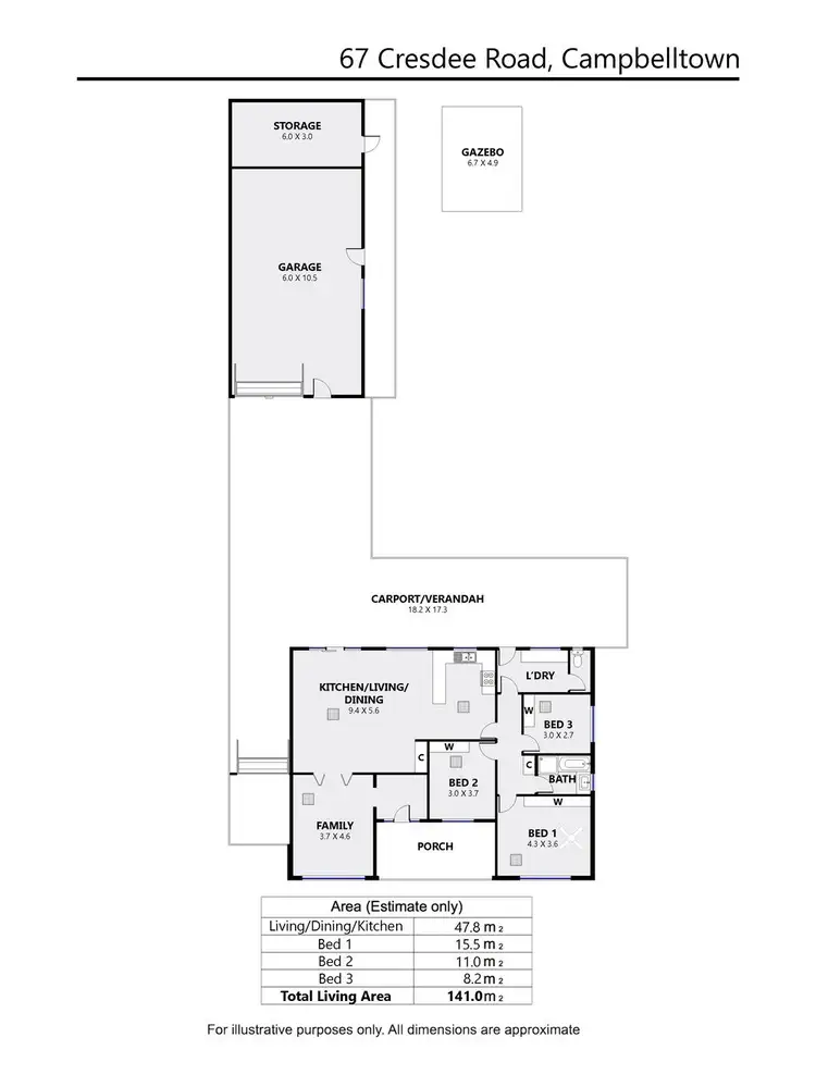 Floorplan of Homely house listing, 67 Cresdee Road, Campbelltown SA 5074