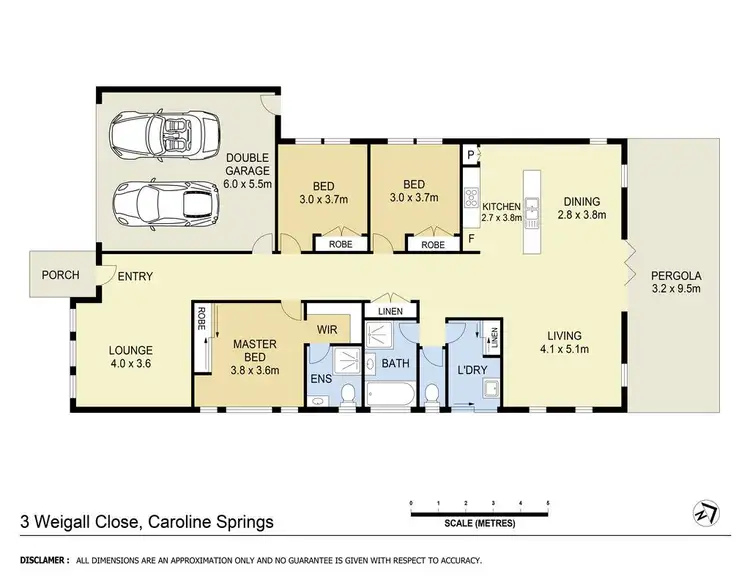 Floorplan of Homely house listing, 3 Weigall Close, Caroline Springs VIC 3023