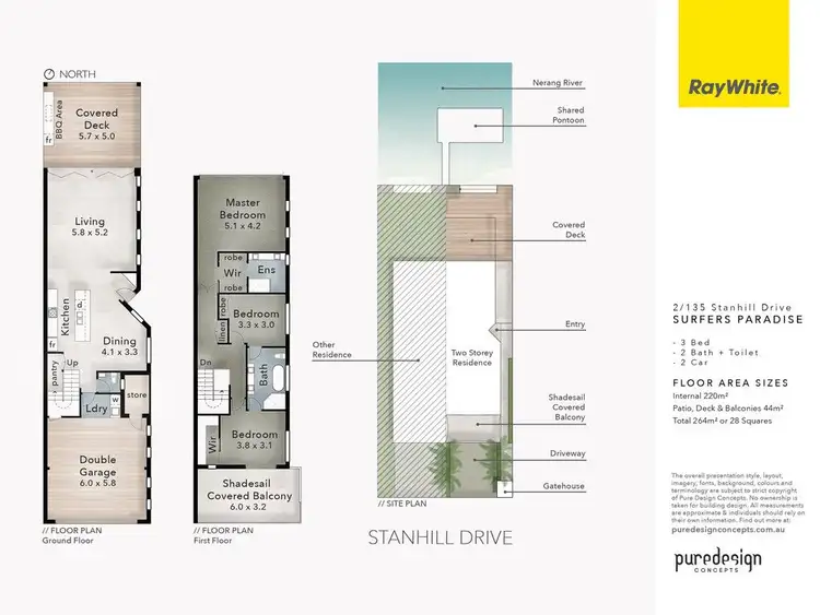 Floorplan of Homely semi-detached listing, 2/135 Stanhill Drive, Chevron Island QLD 4217