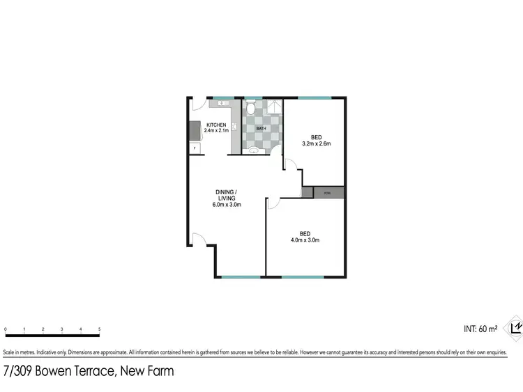 Floorplan of Homely unit listing, 7/309 Bowen Terrace, New Farm QLD 4005